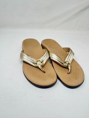 Vionic Aloe Gold Thong Sandals Women’s Size 9 Orthotic Comfort Flip Flops